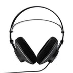 Open-back AKG K612 Pro reference studio headphones with over-ear design and black finish, featuring large ear cups and adjustable headband.