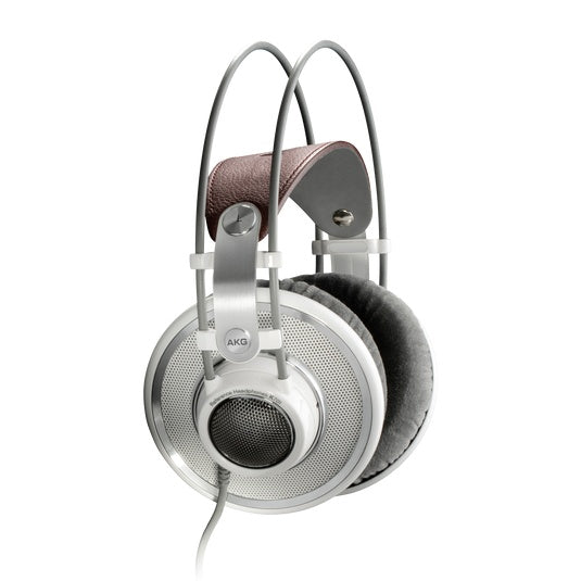 Open-back AKG K701 studio headphones with over-ear design and premium build, ideal for professional audio monitoring.