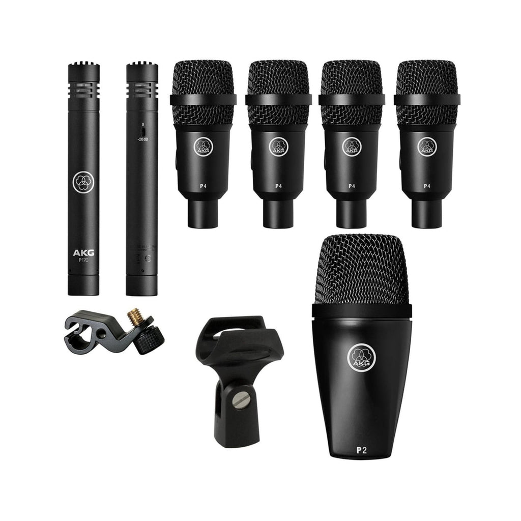 AKG DP-Session1 high performance wired drum microphone set with P2, P4, and P17 microphones for live sound.