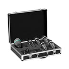 AKG wired live microphones set including D112 MKII, C430, and D40 models arranged for stage performance use