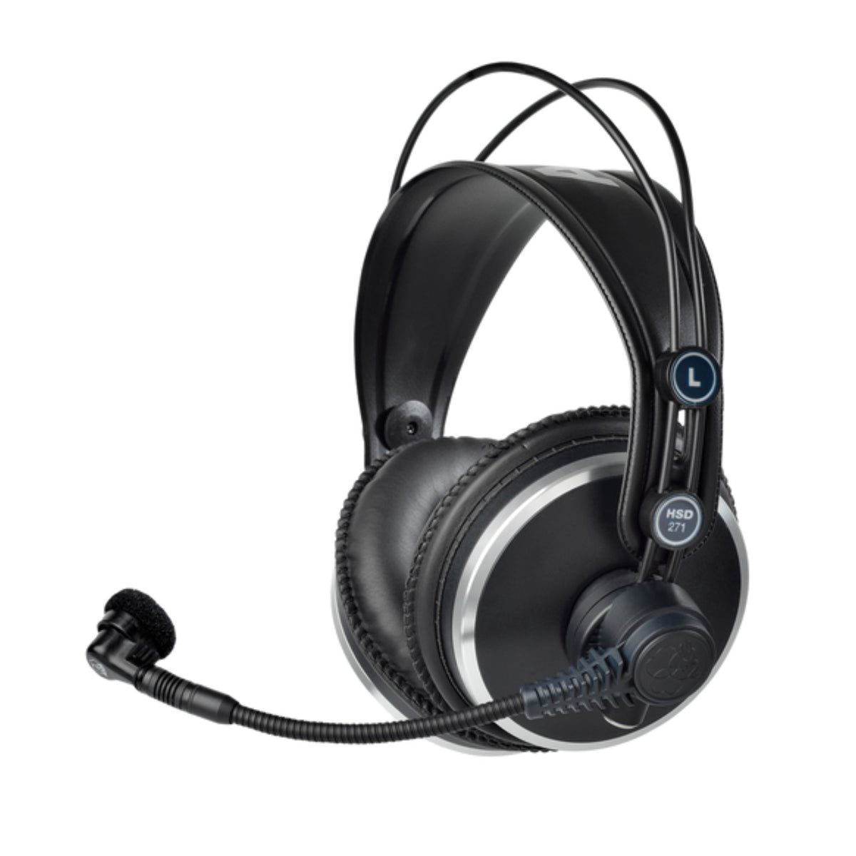 AKG HSD271 wireless headset with dynamic microphone and cable, designed for professional audio and communication applications.