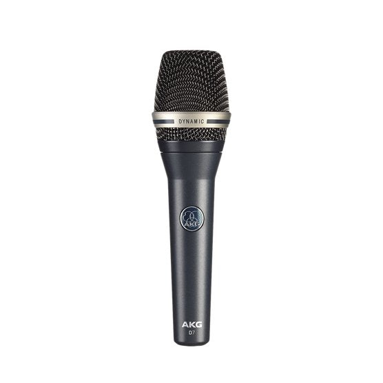 AKG D7 premium dynamic wired vocal microphone with cardioid pickup pattern for live performances.