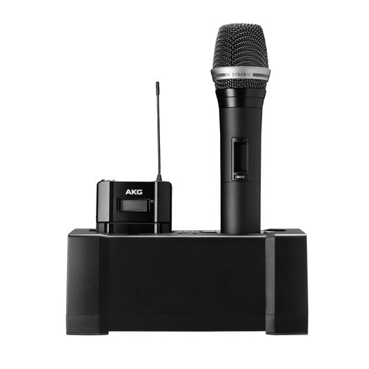 AKG CU800 dual charger for DMS800 wireless microphones, compact and compatible with AKG wireless microphone systems.
