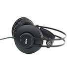 AKG K52 closed-back studio headphones with padded ear cups and adjustable headband, designed for comfortable listening.