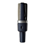 AKG C214 professional large diaphragm condenser microphone for studio recording, shown with its metal grille and body.