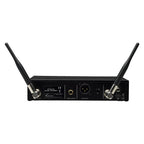 Wireless AKG SR470 receiver for microphones with digital display and connection ports, used in professional audio setups.