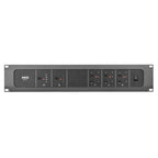 AKG CS3 base unit used with PA cables and adaptors, featuring input and output ports for professional audio connections.