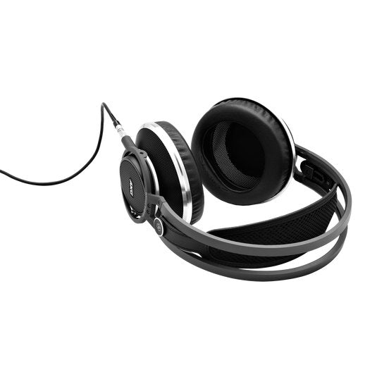 AKG K812 open-back studio headphones with large ear cups and premium build for accurate audio reference.