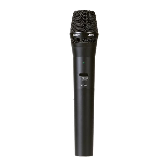 AKG DMS 100 wireless microphone system with handheld mic and receiver, 2.4GHz digital wireless for vocals.