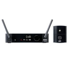 AKG DMS 300 wireless microphone system with receiver and transmitter, 2.4GHz digital audio for professional performances.