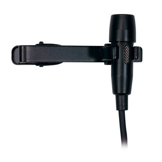 AKG CK99L wired condenser lavalier microphone with clip, designed for live audio recording and broadcasting.