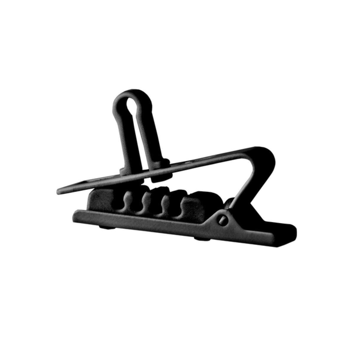 Set of five AKG H2 Croco Clip Black PA accessories clips for microphone and cable management, with the AKG logo visible.