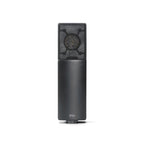 AKG C104 large diaphragm condenser microphone used for studio recording, with a black body and silver grille.