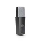 AKG C104 large diaphragm condenser microphone for studio recording, shown with its professional-grade design and microphone grille.