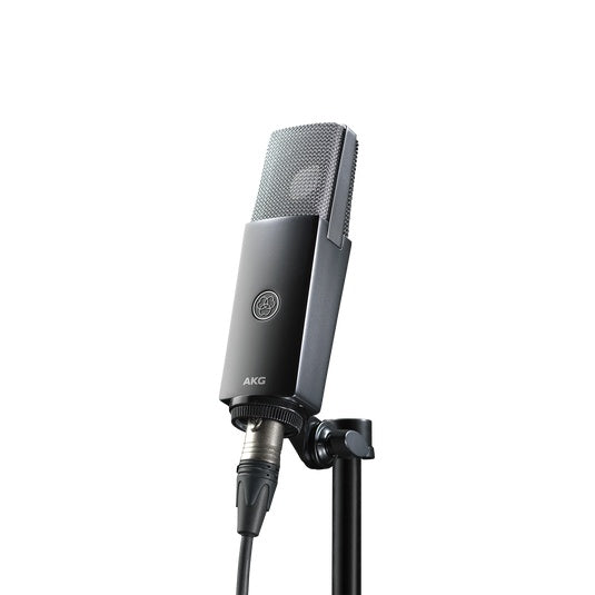 AKG C104 large diaphragm condenser studio microphone with metal grille and professional audio design