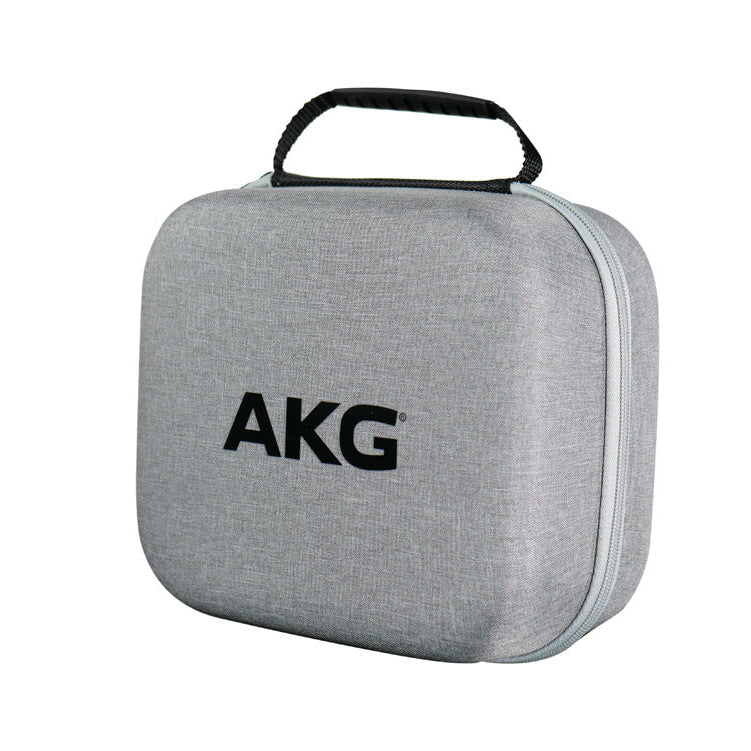 AKG hard shell headphone carry case for DJ headphones, durable protective case with zippers and handle.