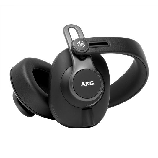 AKG K371 closed-back over-ear studio headphones with cushioned ear cups and adjustable headband, designed for professional audio mixing.