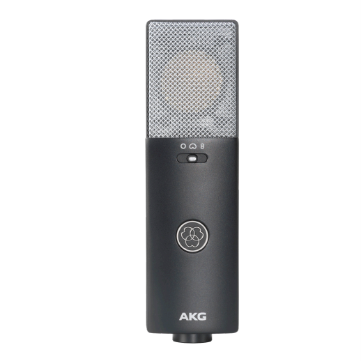 AKG C114 multi-pattern condenser studio microphone with adjustable capsule and metal body, ideal for professional recording.