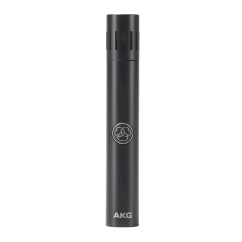 AKG C151 small diaphragm condenser microphone for studio recording, shown with its sleek design and professional build.