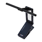 Toms Line Aroma AL-1 compact foldable rechargeable LED stand lamp on a music stand, providing adjustable lighting for musicians.