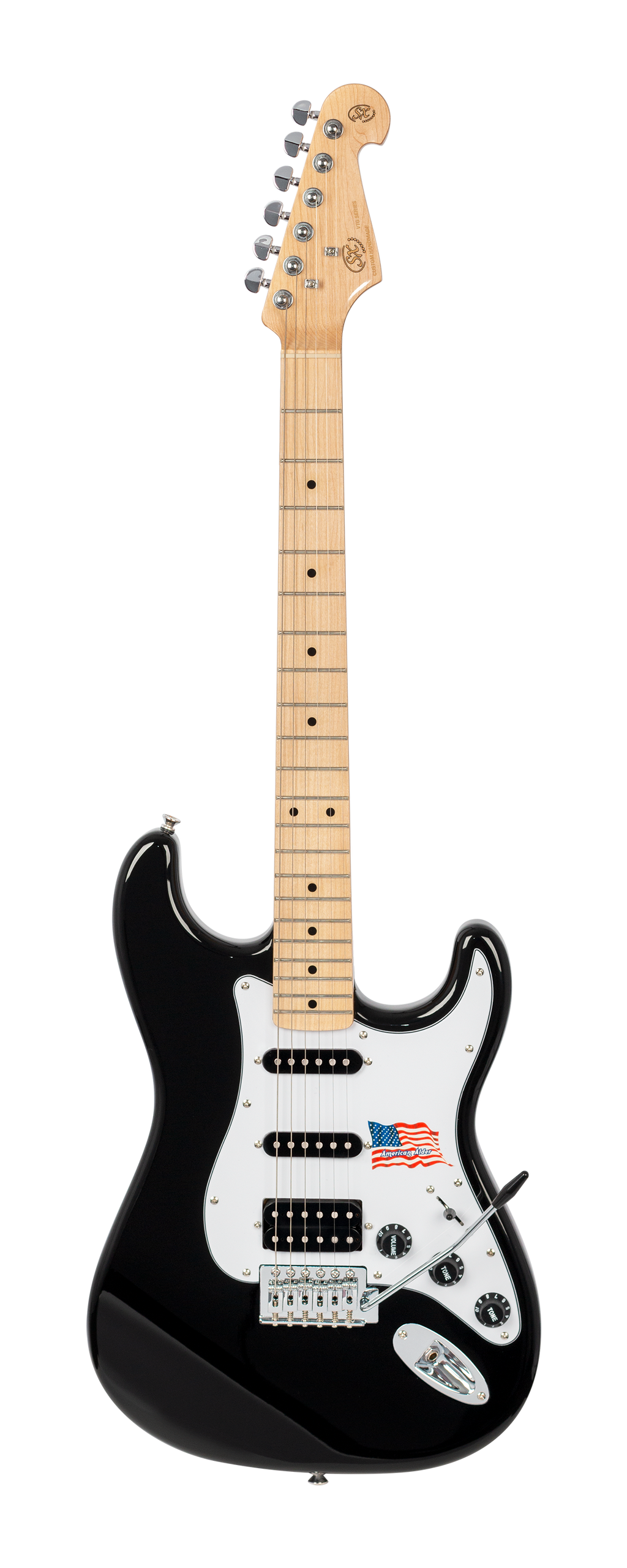 SX ALD2HUB Alder Series Electric Guitar with Humbucker in Black