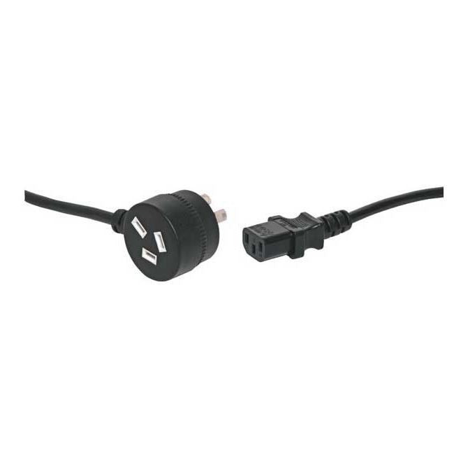 Powertran P8424 3 Pin Piggyback to IEC C13 Extension Lead 2m in Black