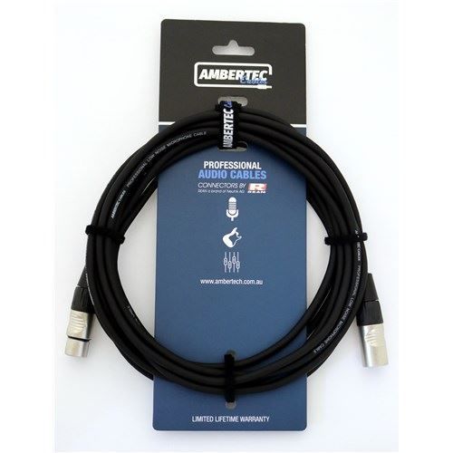 AmberTec MIC-0.5FM Female XLR to Male XLR Microphone Cable 0.5 Metres