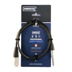 Ambertec Microphone Cable REAN XLR Male to 6.35mm TRS Plug  1m