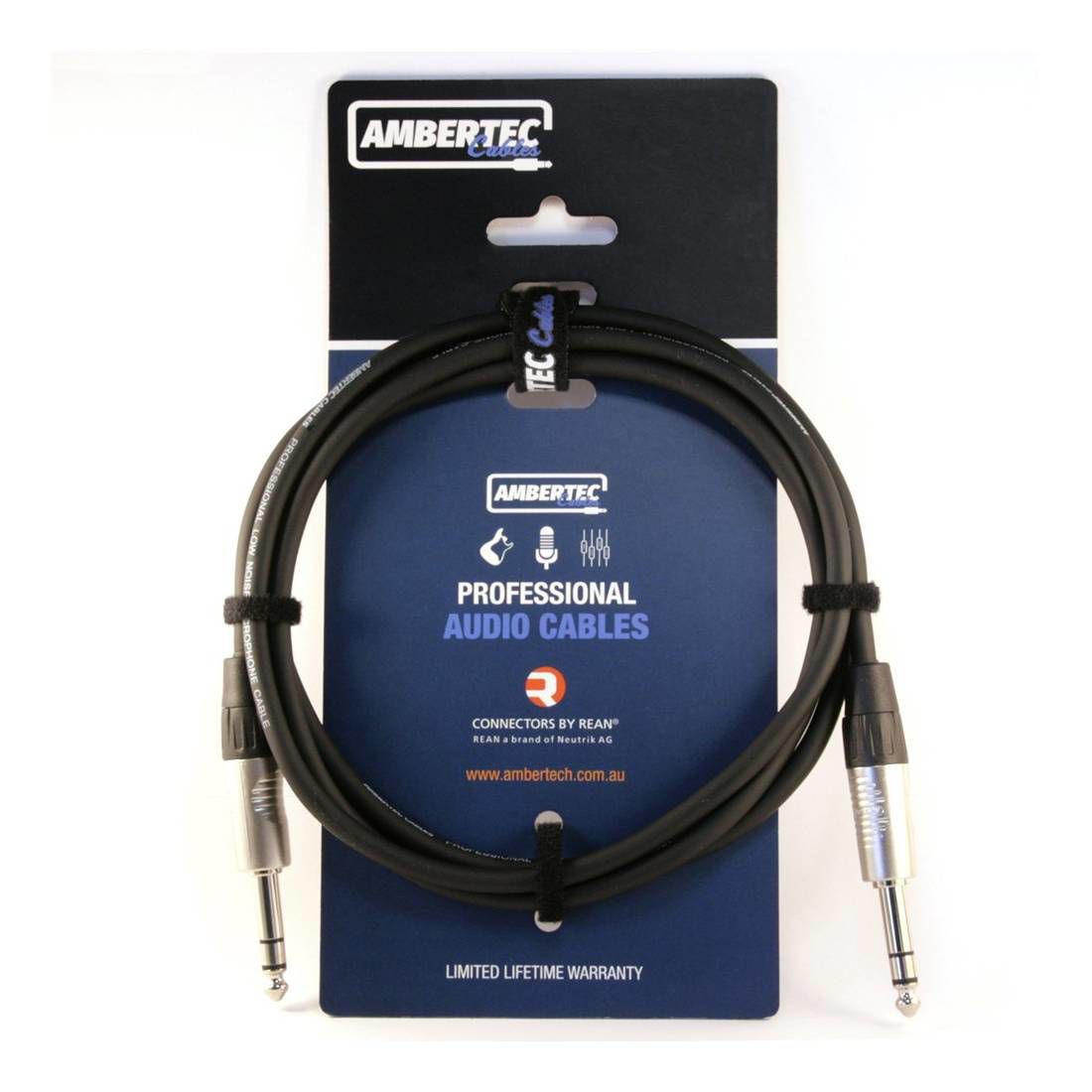 Ambertec Balanced Cable REAN 6.35mm TRS Plug to 6.35mm TRS Plug 1.5m