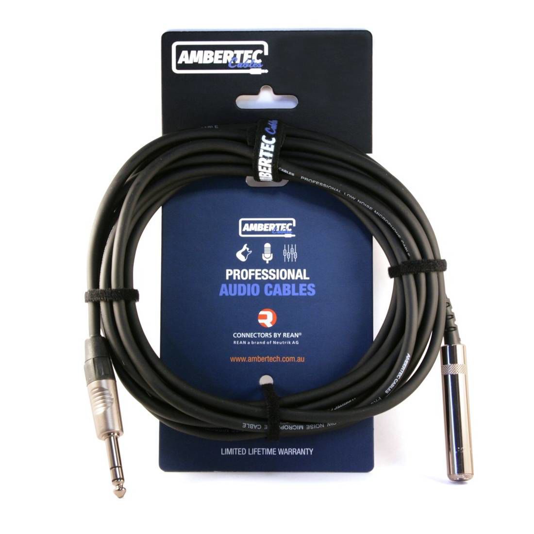 Ambertec Extension Cable REAN 6.35mm TRS Plug to 6.35mm TRS Socket 5m