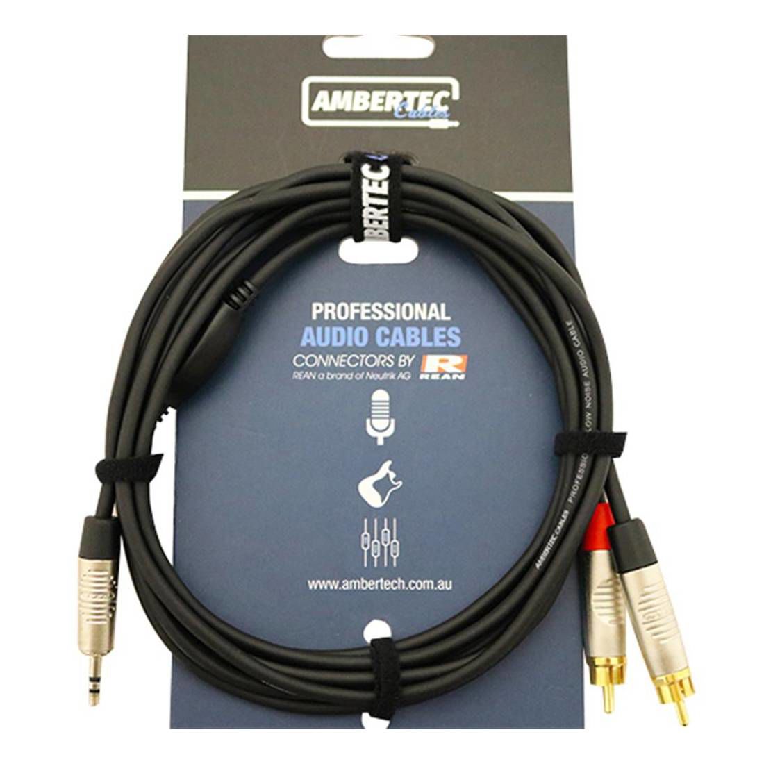 Ambertec Y Cable REAN 3.5mm TRS Plug - 2 x RCA Plug 3m