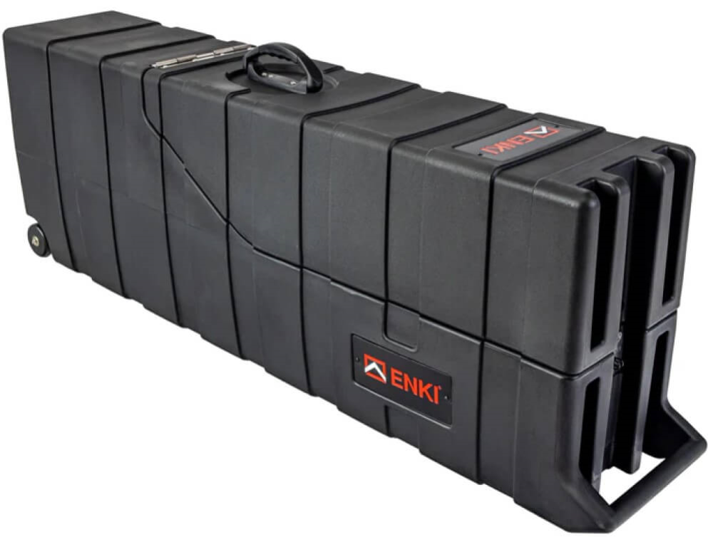 Enki AMG-2B Dual Electric Bass Guitar Case with Wheels and Removable Lid