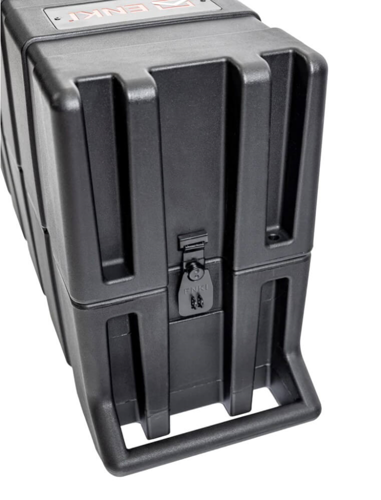 Enki AMG-2B Dual Electric Bass Guitar Case with Wheels and Removable Lid