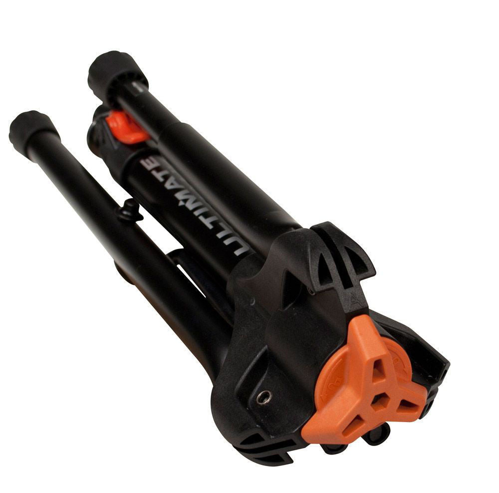 Ultimate Support AMP-150 guitar stand with padded arms and sturdy metal frame for secure instrument support.