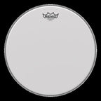 Remo Ambassador coated 6-inch drum head for drums, showing the textured surface and brand logo on the top.