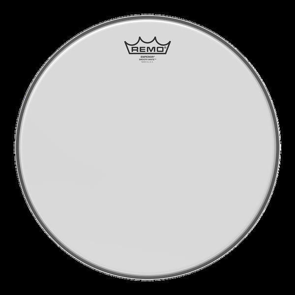 Remo Emperor 14-inch smooth white drumhead, designed for drum kits, featuring a durable, high-quality surface for drum performance.
