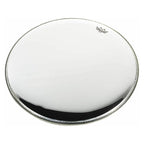 Remo Powerstroke 3 Starfire Chrome 20-inch bass drumhead for drum set, featuring a glossy chrome finish and durable construction.