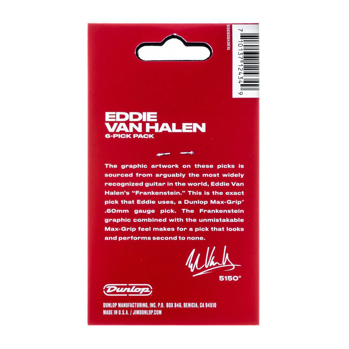 Jim Dunlop EVH Frankenstein Max-Grip .60Mm Guitar Pick Pack Of 6