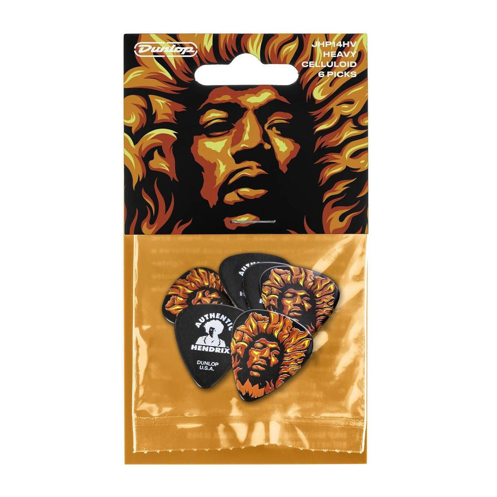 Jim Dunlop Hendrix ‚Äò69 Psych Voodoo Fire Series Player‚Äôs Pack Guitar Pick (6 in a pack)