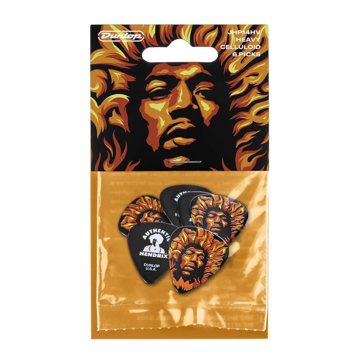 Jim Dunlop Hendrix ‚Äò69 Psych Voodoo Fire Series Player‚Äôs Pack Guitar Pick (6 in a pack)