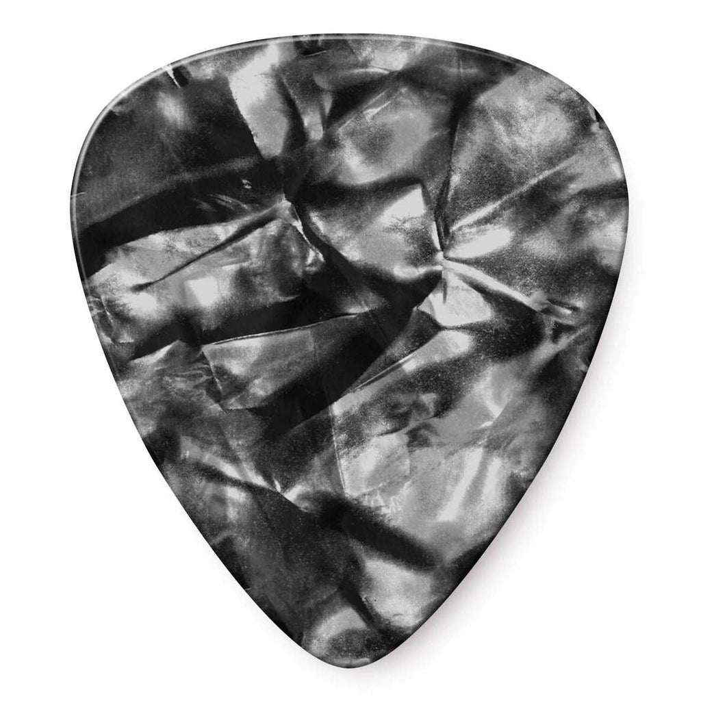 Jim Dunlop Celluloid Black Pearloid Medium Guitar Pick Player Pack - 12 pack