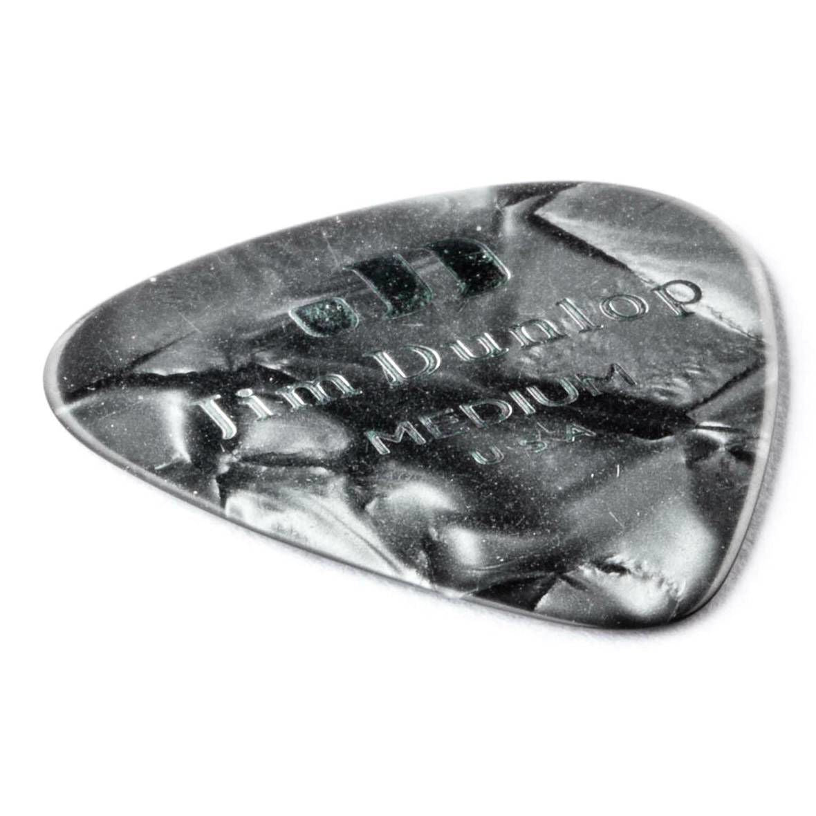 Jim Dunlop Celluloid Black Pearloid Medium Guitar Pick Player Pack - 12 pack