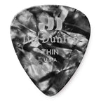 Jim Dunlop Celluloid Black Pearloid Thin Guitar Pick Player Pack - 12 pack