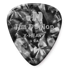Jim Dunlop Celluloid Black Pearloid Extra Heavy Guitar Pick Player Pack - 12 pack