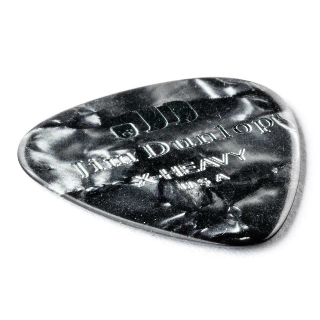 Jim Dunlop Celluloid Black Pearloid Extra Heavy Guitar Pick Player Pack - 12 pack