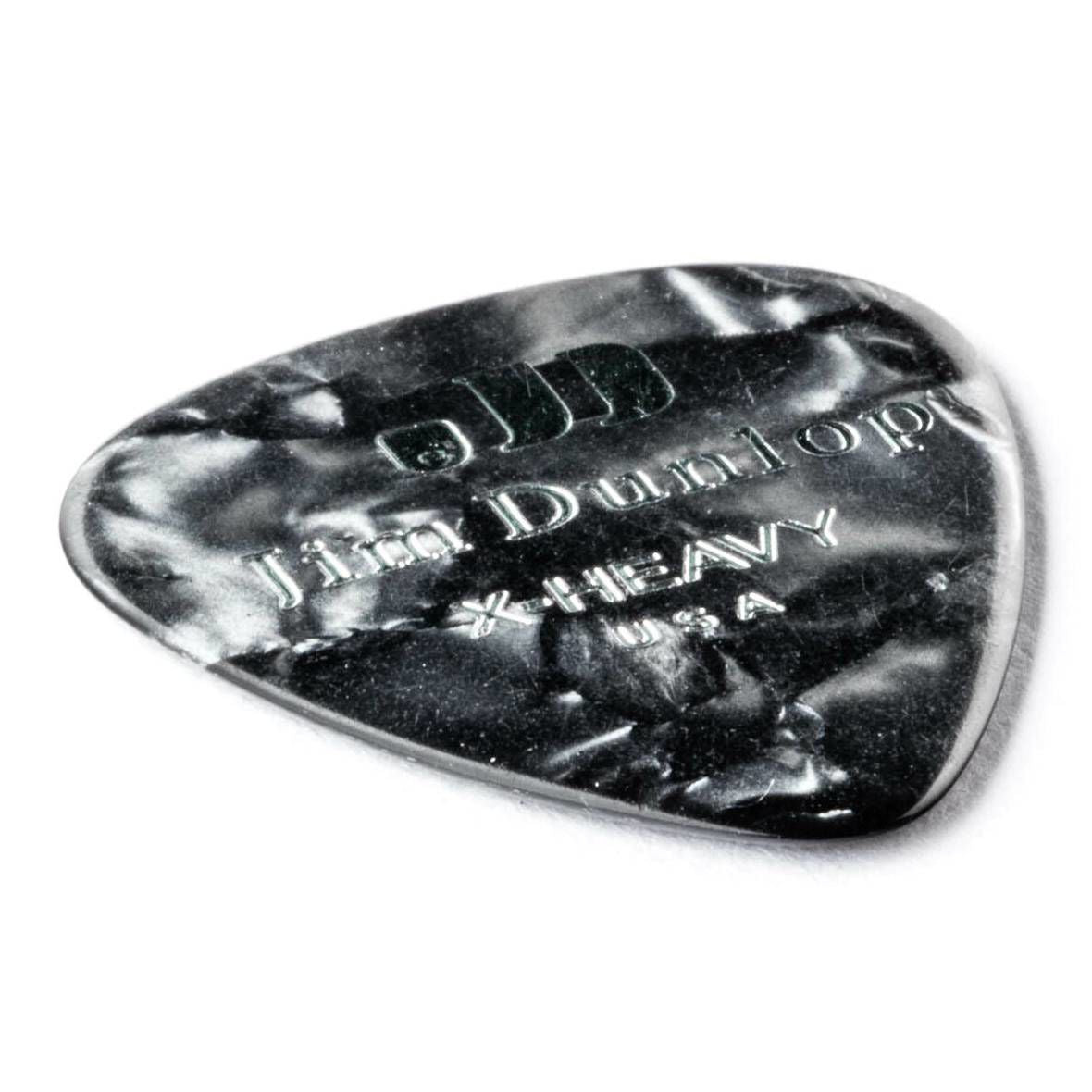 Jim Dunlop Celluloid Black Pearloid Extra Heavy Guitar Pick Player Pack - 12 pack