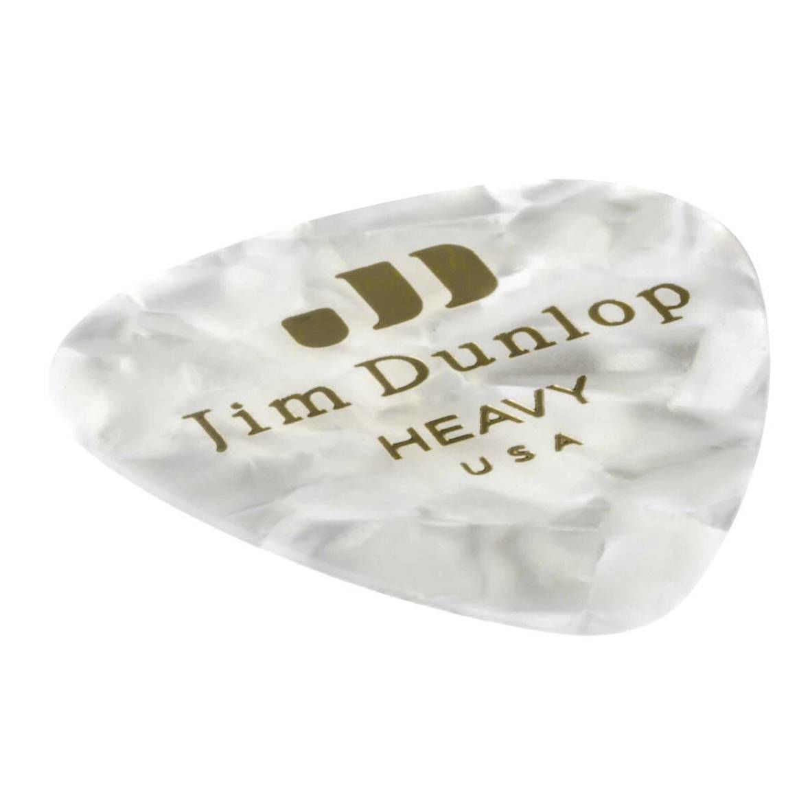 Jim Dunlop Celluloid White Pearl Heavy Guitar Pick Player Pack - 12 pack