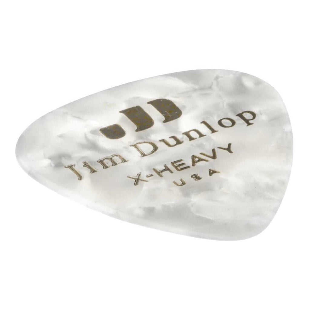 Jim Dunlop Celluloid White Pearl Extra Heavy Guitar Pick Player Pack - 12 pack
