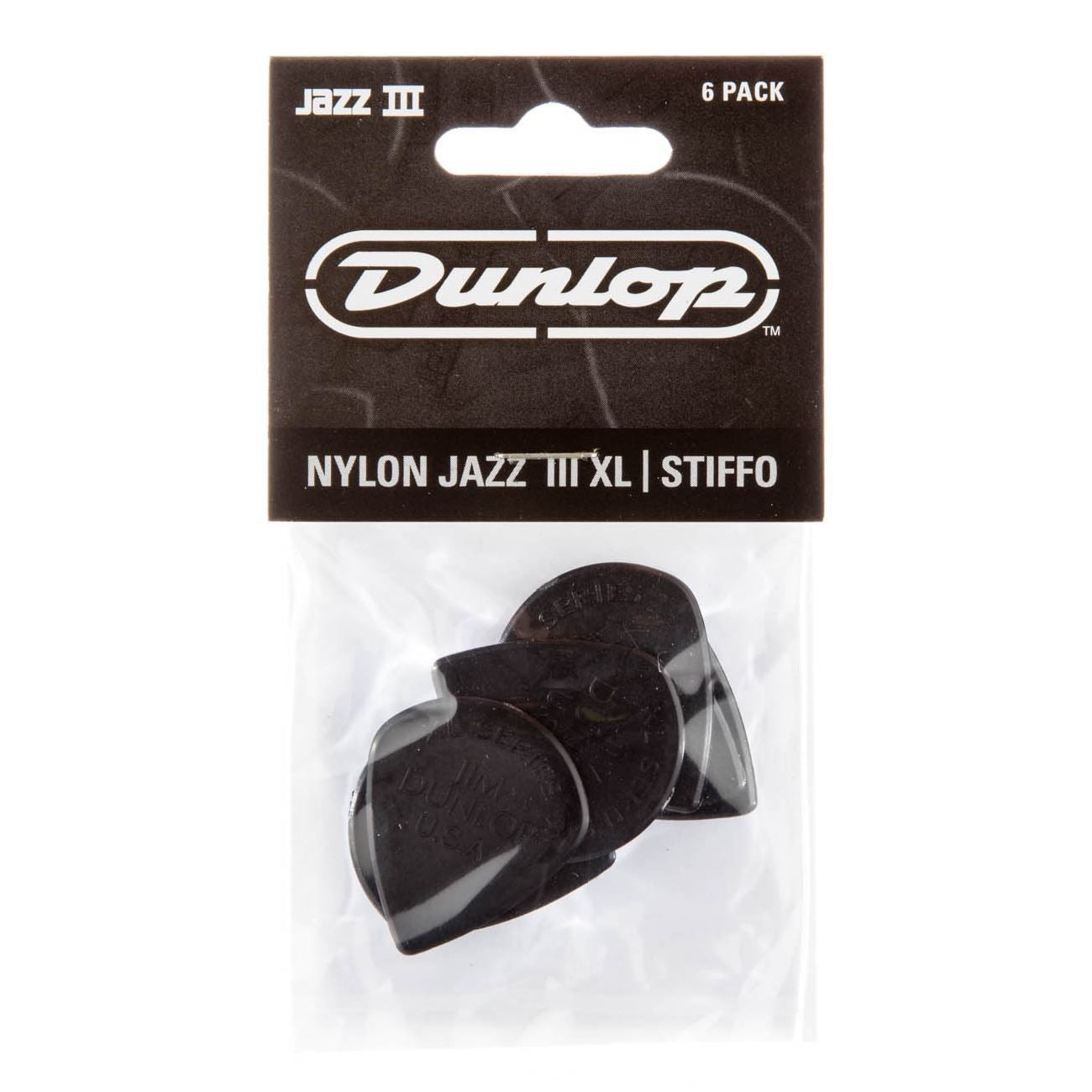 Jim Dunlop JP5XLS Nylon Jazz III XL Player Pack Black (6 in a Display Bag)