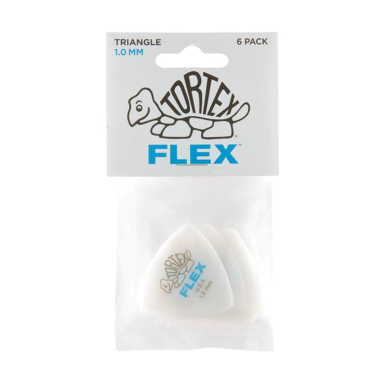 Jim Dunlop 1.0mm Tortex Flex Triangle Guitar Pick Player Pack (6 in a pack)